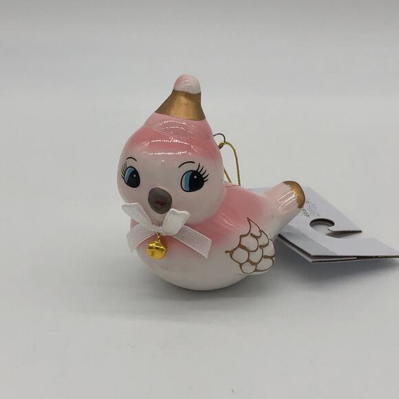 Target Wondershop Pink & Gold Ceramic Bird Christmas Ornament 2022 NEW - Picture 3 of 4